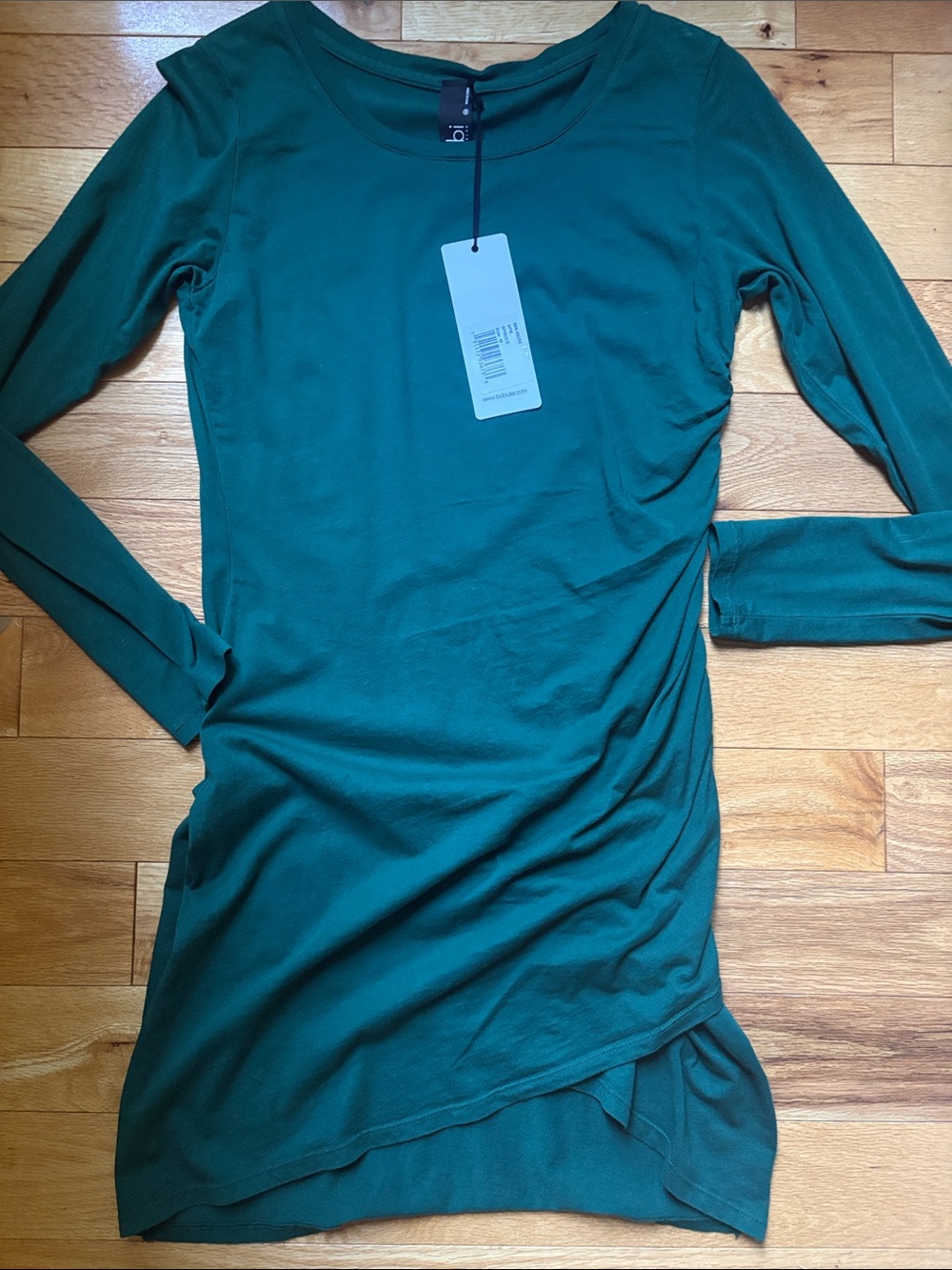 Long Sleeve forest Green Women's ruched bodycon dress- Revolve